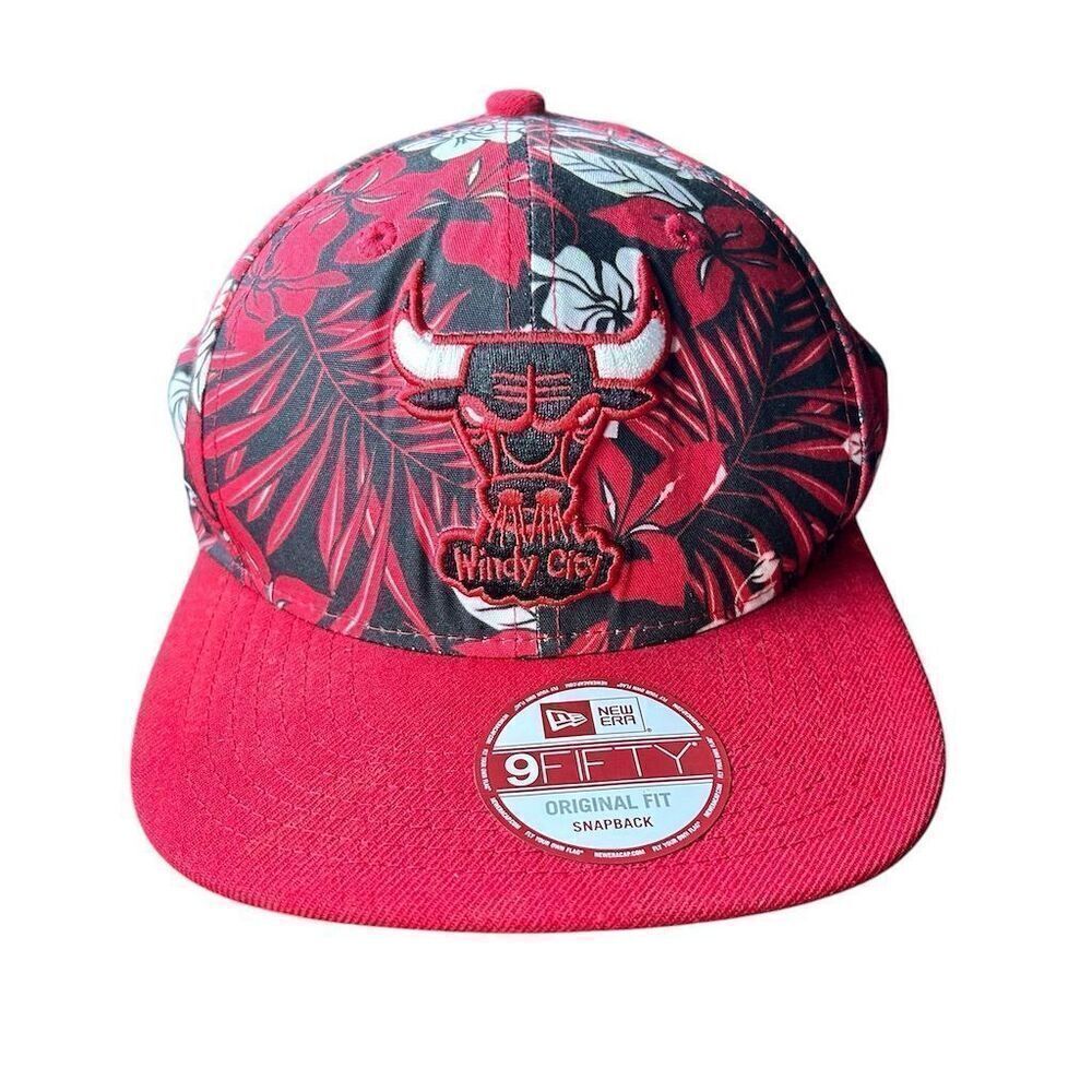New Era 9FIFTY Chicago Bulls Floral Snapback Hat‎ Red Adjustable Unisex